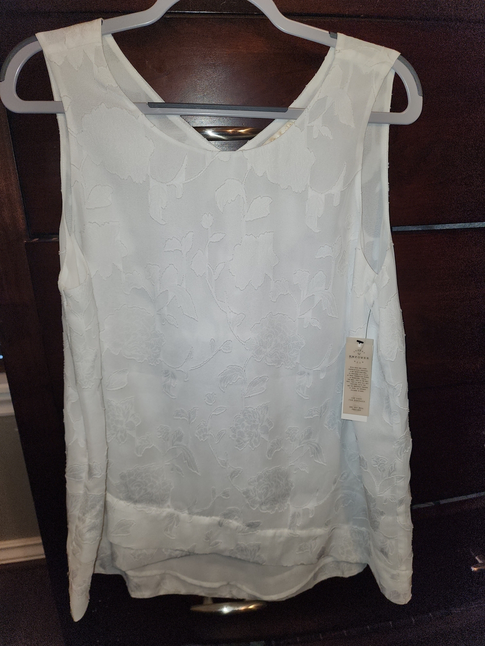 cooper & ella White Floral Jacquard Shell Top
